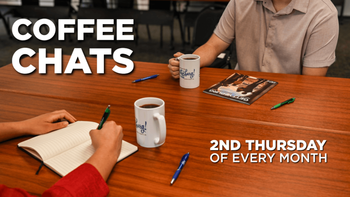 Gettysburg coffee chat flyer.