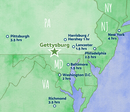 tourist attractions in gettysburg pa