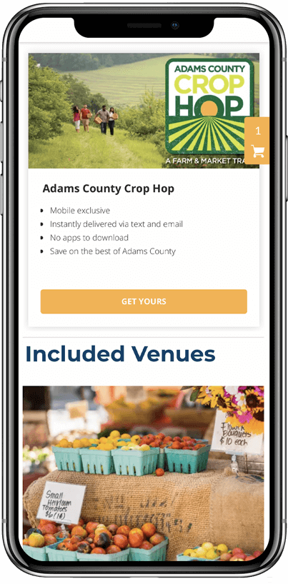 A screenshot of the Adams County Crop Hop passport. 